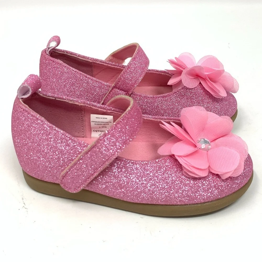Koala Baby All Pink Glitter Mary Jane Casual Dressy Flat Shoes Girls Size 6